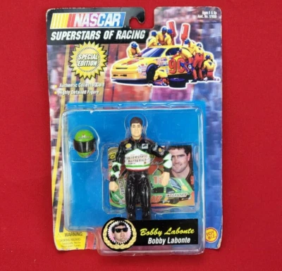Figura detallada y tarjeta Nascar Superstars of Racing edición especial Bobby Labonte Foto 1 de 4