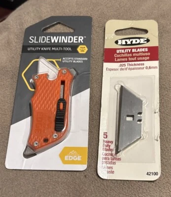 Cuchillo utilitario Slidewinder multiherramienta con destornilladores + cuchillas Hyde 5pk *NUEVO Foto 1 de 4