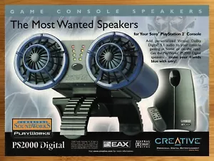 2000 PlayWorks Game Console Speakers Playstation 2 PS2 Print Ad/Poster Promo Art - Picture 1 of 4