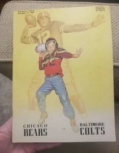 1957 Bears v Colts Program 11/17 Johnny Unitas Wrigley Field NFL Football Vtg - Picture 1 of 5