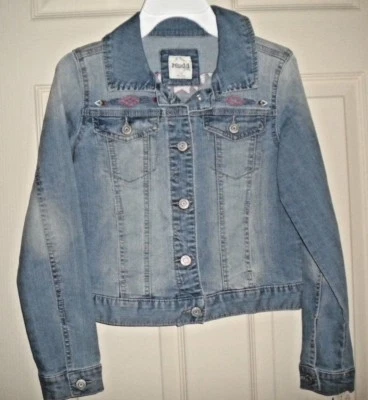 NWT MUDD GIRLS SZ 12 WAIST LENGTH EMBROIDERED JEAN JACKET LS, WESTERN DECOR  - Image 1 of 4