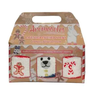 AROMASOLES MUJER NEROLI Y MANTECA DE KARITÉ INFUNDIDOS CALCETINES NAVIDAD - JUEGO DE 3 - LINDOS!!! - Imagen 1 de 3