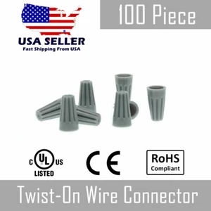 100 piezas Tuercas de conexión conector de cable torcido gris calibre 22-16 AWG Tornillo de cañón - Imagen 1 de 4