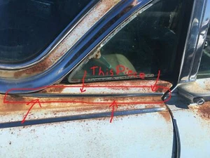 1956 Cadillac Fleetwood & Sedan PS Rear Quarter Molding Window Chrome Trim Used - Foto 1 di 7