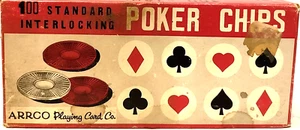 Poker Chips - Arrco Interlocking Poker Chips - 100 Count - Vintage - Picture 1 of 4