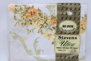 Sábana plana doble vintage Stevens Utica oro naranja algodón polietileno 72 x 104 - Imagen 1 de 2
