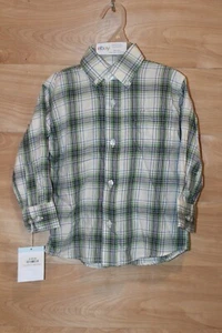 Bella Bliss Boys Long Sleeve Carrington Dress Shirt Green Plaid Size 3Y NWT - Picture 1 of 9