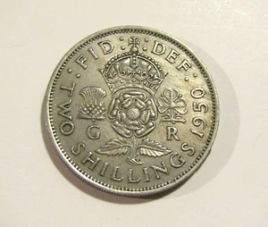 Great Britain 1950 2 Shilling Coin - Picture 1 of 6