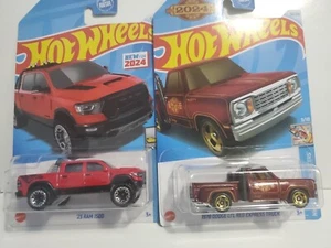 2024 HOT WHEELS ‘23 Ram 1500/ 1978 Dodge Li’l Red Lot of 2 - Picture 1 of 10