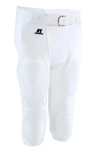 Russell Youth XL No Fly Football Pants w Snaps No Pads White F25PFWS FAST! A27 - Image 1 of 1