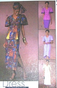 misses 16 18 20 22 button front DRESS TOP SKIRT pattern blouse flare modern OPP - Picture 1 of 1