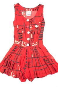 VINTAGE 90ER MOSCHINO BILLIGE UND SCHICKE POKER CASINO CHIPS KNÖPFE JUMPSUIT KLEID - Bild 1 von 10