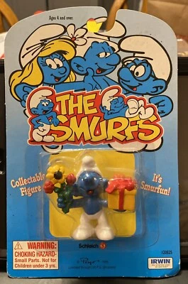 NUEVO Figura Pitufo Bromista de Los Pitufos con Flores #20825 Schleich Irwin Peyo 1995 Foto 1 de 4