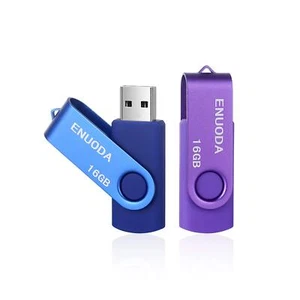 ENUODA Clé USB 16 Go Lot de 2 Cle USB 2.0 Flash Drive Stockage Rotation Disqu... - Photo 1/5