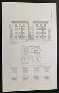 BAUPLÄNE UND ENTWÜRFE VON FRANK LLOYD WRIGHT WASMUTH Platte 8 FRANCIS APTS - Bild 1 von 6