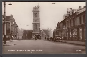 Postkarte West Hartlepool in der Grafschaft Durham Blick auf den Church Square RP von Love - Bild 1 von 2