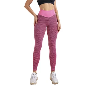 OHSUNNY High Waist Leggings Tummy Control Workout Yoga Pants Seamless *Pink XL* - Picture 1 of 20
