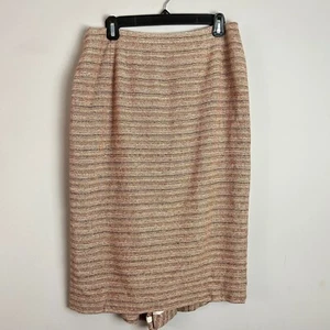 Womens Doncaster Skirt 10 Below Knee Silk Wool Blend Tweed Back Pleat Career - Picture 1 of 7