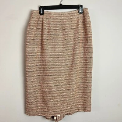 Womens Doncaster Skirt 10 Below Knee Silk Wool Blend Tweed Back Pleat Career - Image 1 of 4