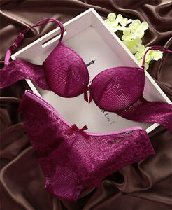 Women Lingerie Set Lace Push Up Bra + Panties Underwear Set bracier de mujer ff