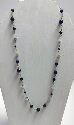 Sterling Silver Sapphire Kyonite and Moonstone Handmade Necklace Women - Image 1 of 4