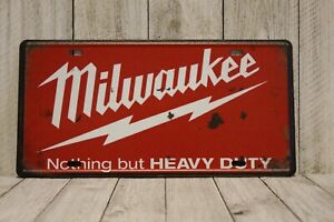 Milwaukee Tools License Plate Tin Sign Poster Hardware Store Garage Man Cave 97