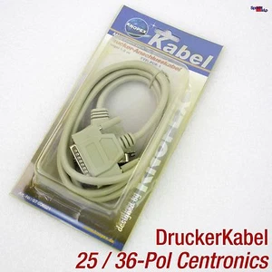 DRUCKERKABEL LPT PARALLELPORT CENTRONICS 36-POLIG AN DSUB 25-POLIG 1,8M PRINTER - Picture 1 of 2