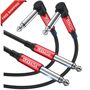 Cable de instrumento TRS de 1/4 pulgada (paquete de 2 pies), ángulo recto conector macho estéreo de 6,35 mm - Imagen 1 de 6