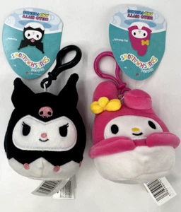 Porte-clés à clipser Squishmallow Kellytoy 3,5" My Melody & Kuromi neuf avec étiquette lot de 2 - Photo 1 sur 4