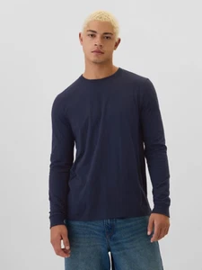 NWT GAP Everyday Soft Long-Sleeve Tee Shirt T-Shirt 100% cotton Navy Blue Men ML - Picture 1 of 4