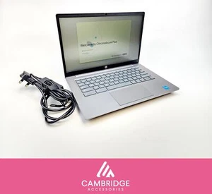 Student Laptop HP Chromebook Plus 14" 14A-NF Glacier Silver Grade A - Picture 1 of 12