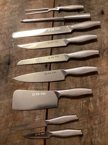 Ross Henery Professional 9 Piece Chefs Knife Set Japanese Style Knives in Case - Picture 1 of 4