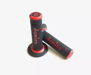 A190 COPPIA MANOPOLE DOMINO BICOLORE NERO-ROSSO UNIVERSALI per Beta RR 50 - Foto 1 di 3
