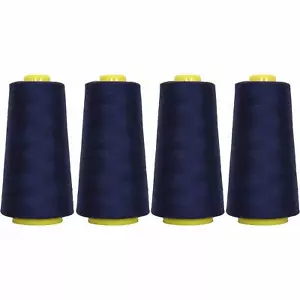 4 BIG CONES NAVY SERGER SEWING THREAD 2750 YD TEX 27 40S/2-THREADART - Picture 1 of 8