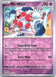 Mr. Mime Reverse Holo Common SV05: Temporal Forces 063/162 NM - Picture 1 of 2