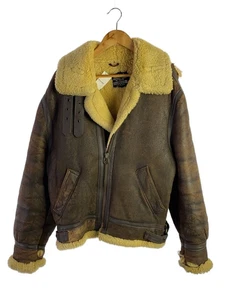 Schott B-3 Flight Leather Jacket Brown Shearling Moutone Men Size 42 USA - Picture 1 of 8
