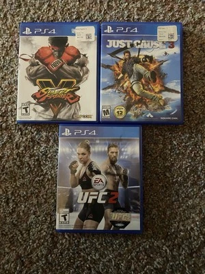 Sony PS4 Playstation 4 - Street Fighter V, Just Cause 3, UFC 2 Lote Foto 1 de 4