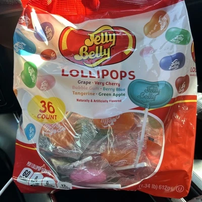 Jelly Belly Lollipops | 36 Count Bag | Assorted Flavors | Kosher Candy - Image 1 of 2