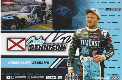 SIGNED 2025 CODY DENNISON #2 NASCAR CRAFTSMAN/ARCA/MENARDS PHOENIX POSTCARD! B/B - Image 1 of 2