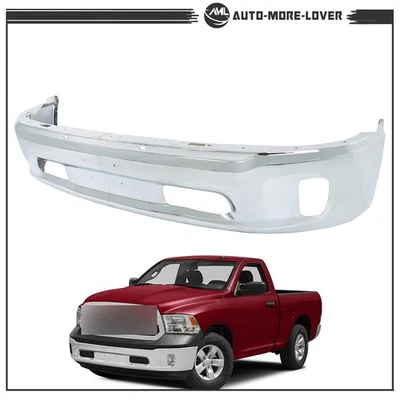 Chrome Front Bumper Face Bar For RAM 1500 13-18 Split Design W/ Fog Light Cutout - Image 1 of 4