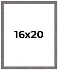 16x20 Frame Blue Kingsley Pewter Solid Wood Picture Frame Width 0.75 Inches |Int - Picture 1 of 9