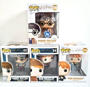 Funko Pop Harry Potter Bundle Harry Potter #42 #118 Vaulted Ron Weasley #54 #134 - Picture 1 of 13
