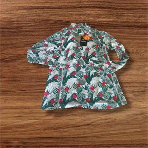 Puma Women’s Xs Tropical Floral Golf 1/4 Zip Long Sleeve Pullover Upf 50 - Picture 1 of 6