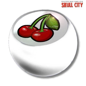 CHERRIES WHITE PIERCING BALL - Screw Ball - Ball Jewellery Cherries Cherry - Picture 1 of 1