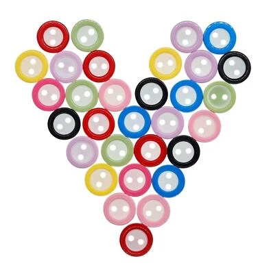 Knöpfe 2 Loch Nähen Ø 11 mm in 8 Farben 40 Stück Stricken Bunt Mix Kinderknöpfe - Bild 1 von 2
