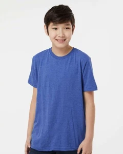 Tultex #235 Youth Fine Jersey T-Shirt Plain Basic Short Sleeve Cotton Tee - Picture 1 of 32
