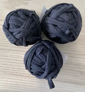 T-Shirt Yarn Dark Grey New 51 Yds Cotton Poly Jersey Weave Macrame Crochet # 2 - Picture 1 of 1