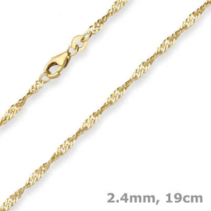 2,4mm Armband Singapurkette Goldarmband Armschmuck aus 333 Gold Gelbgold 19cm - Picture 1 of 2
