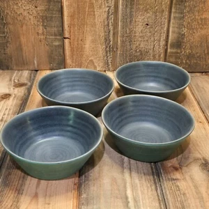 POTTERY BARN LARKIN OUTDOOR MELAMINE CEREAL BOWLS SET OF 4 ~ RIVER BLUE - Picture 1 of 9