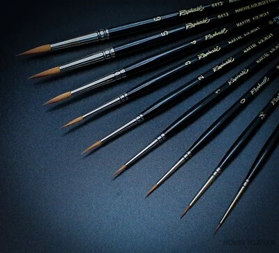 Raphael Kolinsky Sable 8413 Serie lange FineTip Bürsten Sortiment kombinierter Versand